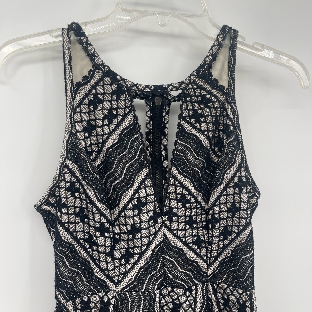 Free People Black Lace Mini Dress Twee Indie Boho Y2K Size 2 - Picture 5 of 13